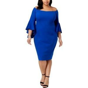 R&M Richards Off-The-Shoulder Bell Sleeves Dress